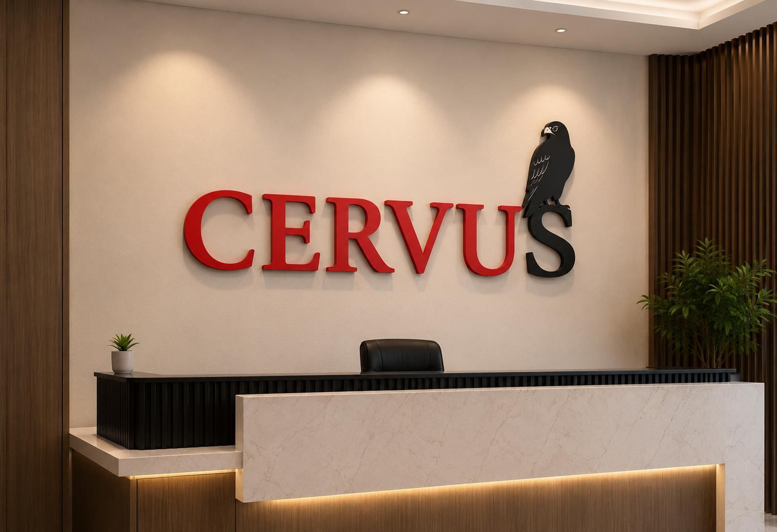 שלט משרדי אותיות בולטות CERVUS