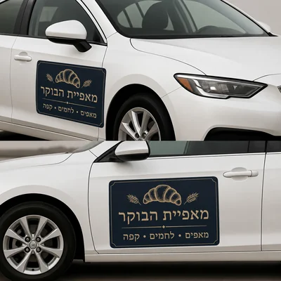 מדבקה מגנטית לרכב — מאפייה