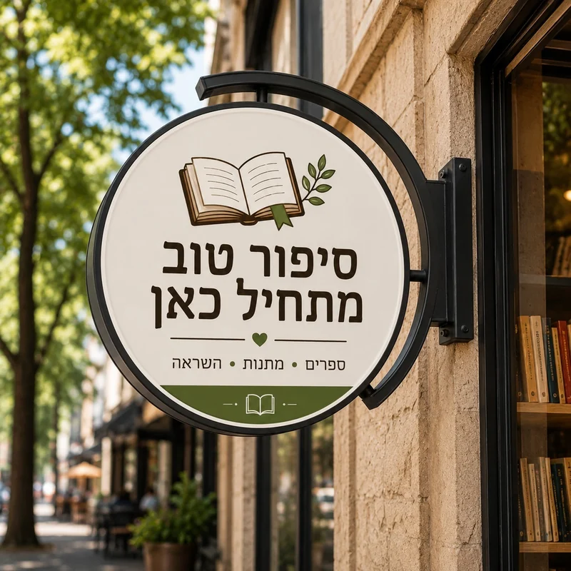 שלט עגול מסתובב לחזית העסק
