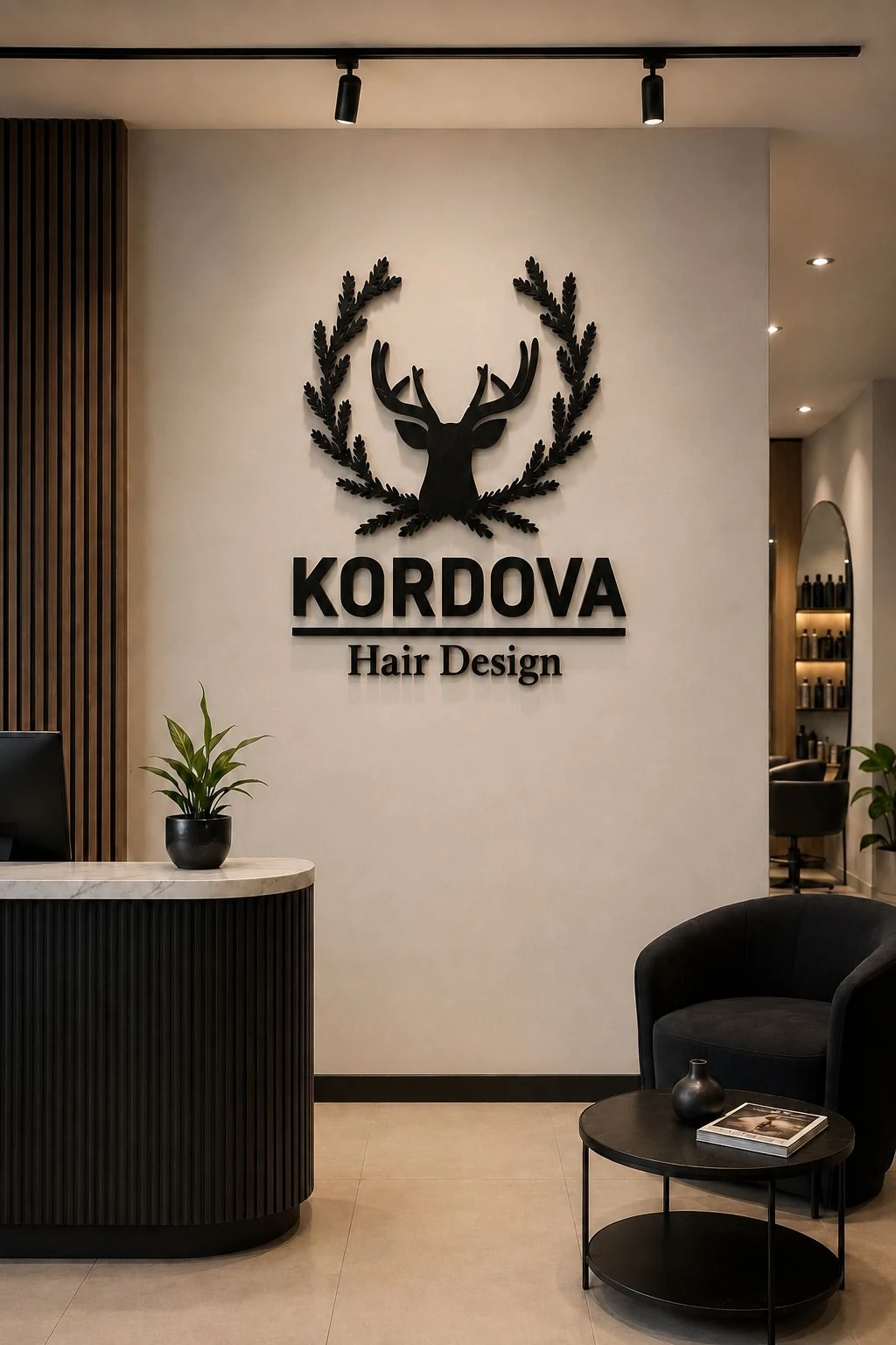 שלט אותיות בולטות KORDOVA במספרה