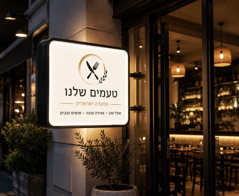 שלט מרובע / מלבני לחזית העסק