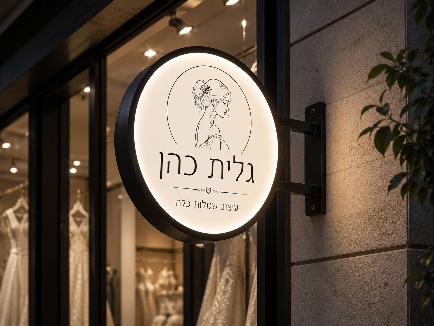 שלט עגול סטטי לחזית העסק