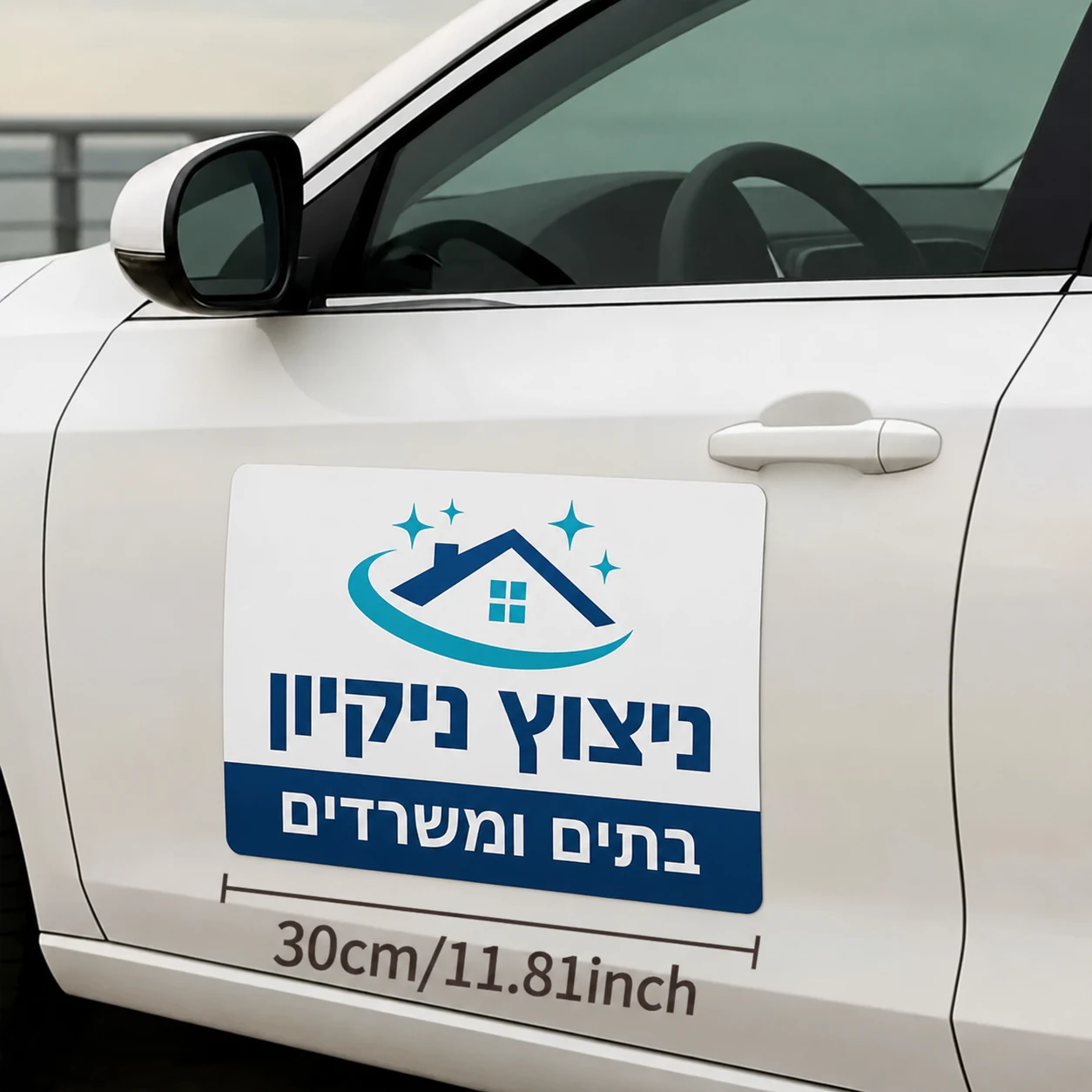 מדבקה מגנטית לרכב — חברת ניקיון